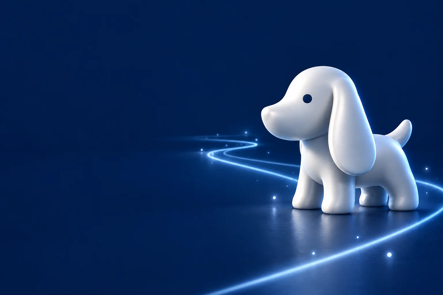 Silver ArcDog on a blue trail